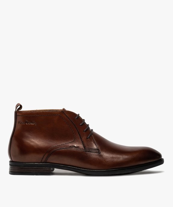 Derbies homme unis chukka boots en cuir – Pierre Cardin vue1 - PIERRE CARDIN DIFFUSION - GEMO