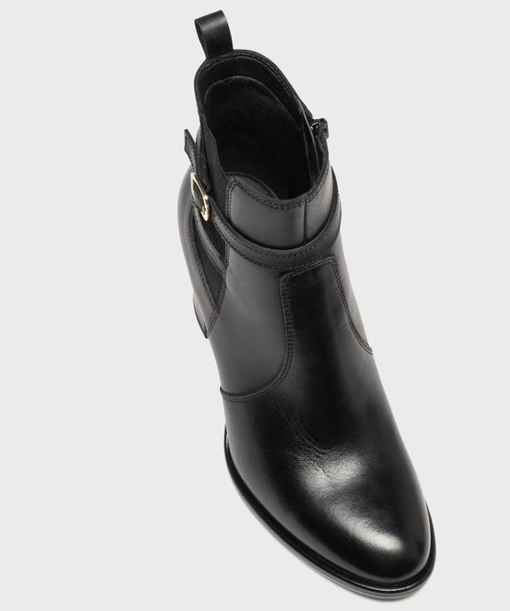 Bottines en cuir à talon haut avec fermeture zippée femme - Tanéo vue5 - TANEO - GEMO