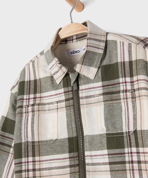 Chemise à carreaux zippée doublée polaire bébé garçon vue4 - GEMO(BEBE DEBT) - GEMO