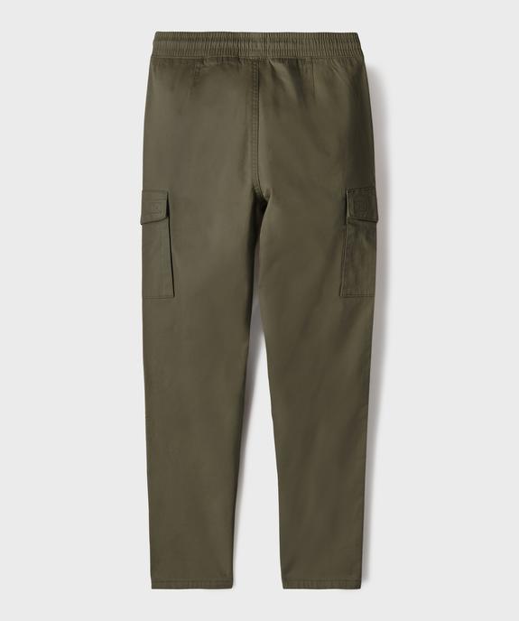 Pantalon cargo Regular en coton stretch à taille élastiquée garçon vue4 - GEMO (JUNIOR) - GEMO
