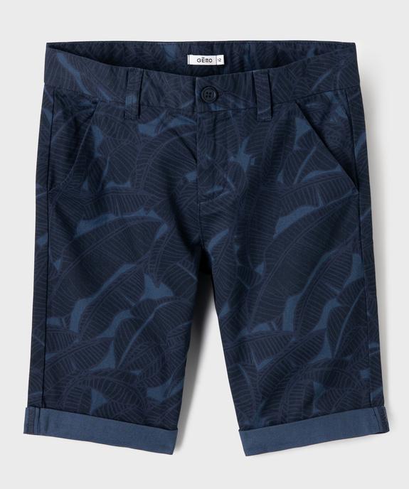 Bermuda coupe chino regular en coton imprimé garçon vue1 - GEMO (JUNIOR) - GEMO