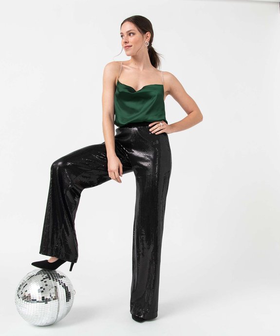 Blouse femme à fines bretelles strass Gémo x Nolwenn Crème vue6 - GEMO(FEMME PAP) - GEMO