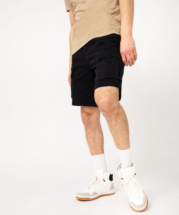 Bermuda cargo en coton stretch à taille élastiquée homme vue1 - GEMO (HOMME) - GEMO