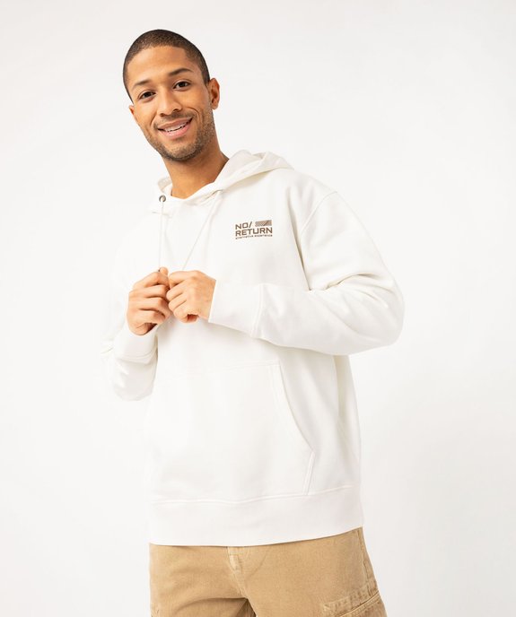Sweat à capuche en molleton doux imprimé au dos homme vue2 - GEMO (HOMME) - GEMO