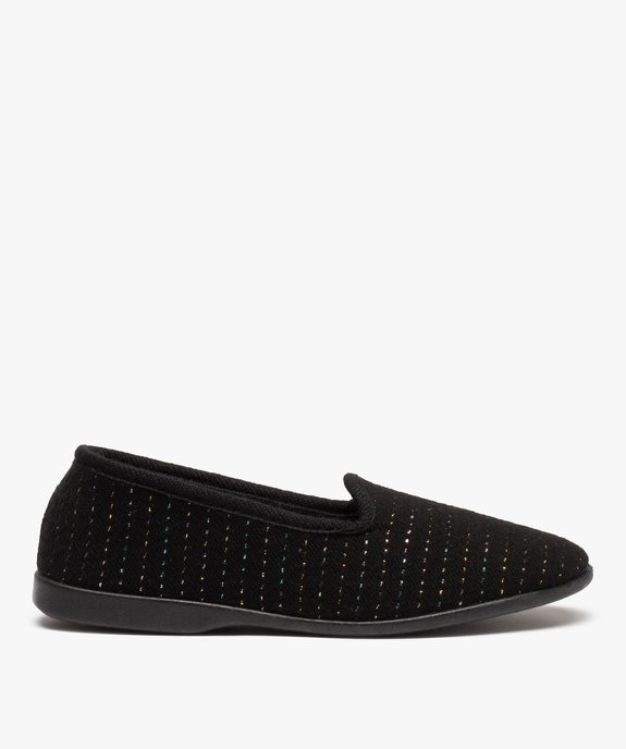 Chaussons femme style charentaises avec fil métallisé vue1 - GEMO 4G FEMME - GEMO