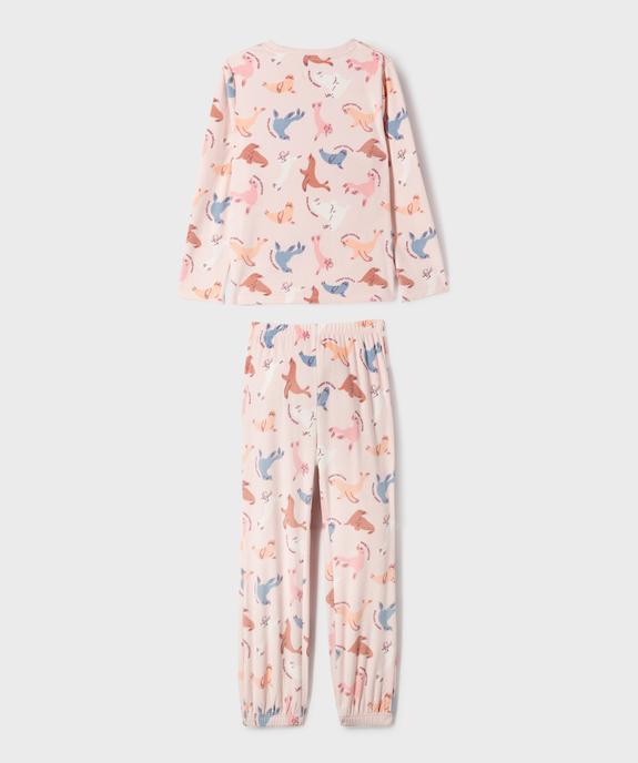Pyjama en velours duveteux imprimé fille vue2 - GEMO (ENFANT) - GEMO