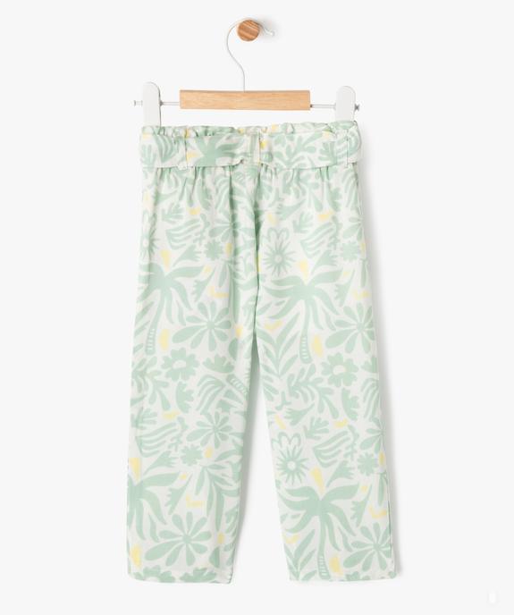 Pantalon imprimé en viscose avec taille élastique bébé fille vue3 - GEMO 4G BEBE - GEMO