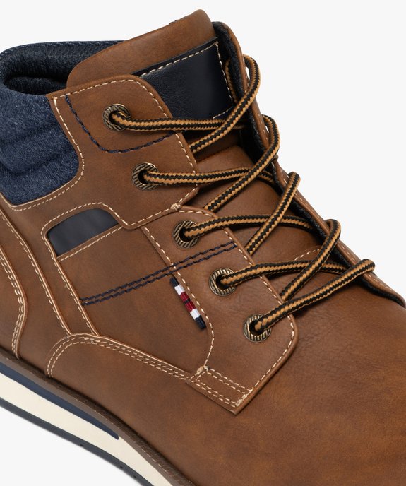 Baskets homme mid-cut casual à col denim  vue7 - URBAN STEPS - GEMO