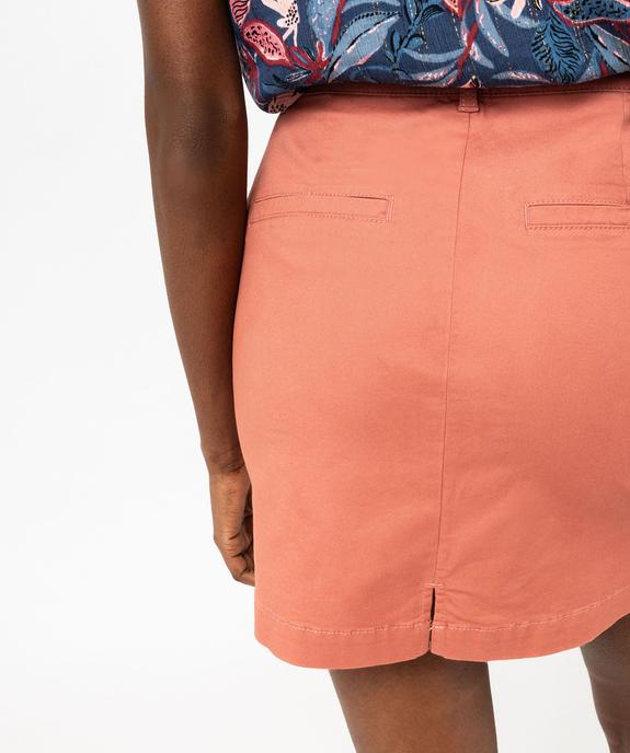 Jupe en twill de coton avec ceinture femme vue5 - GEMO 4G FEMME - GEMO