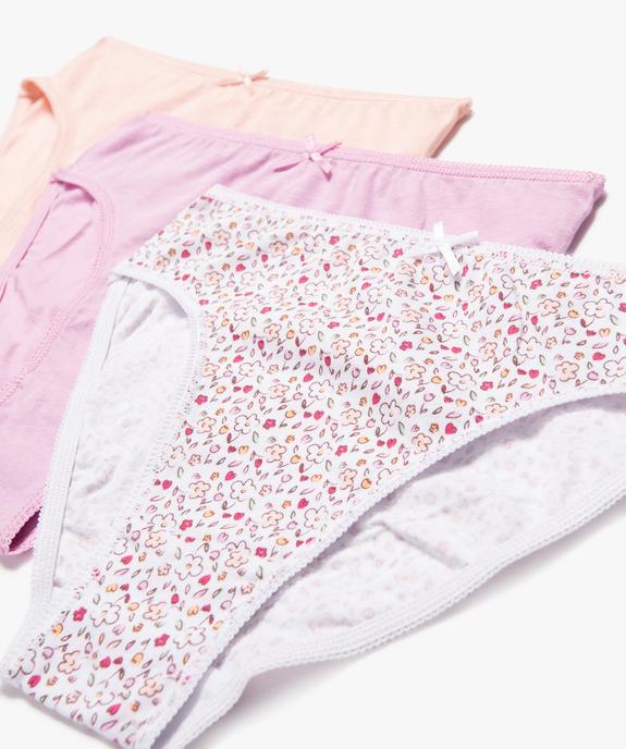 Culottes assorties en coton biologique extensible fille (lot de 3) vue2 - GEMO 4G FILLE - GEMO