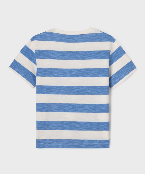 Tee-shirt manches courtes à larges rayures garçon vue3 - GEMO (ENFANT) - GEMO