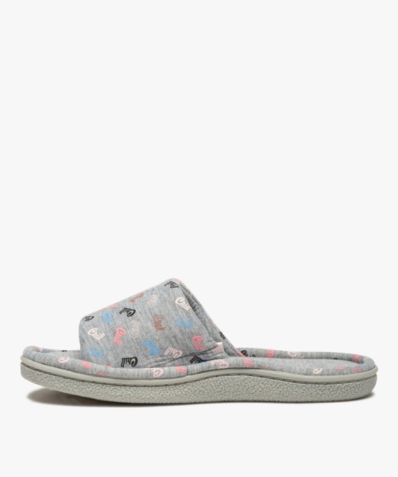 Chaussons femme mules plates en jersey imprimé vue3 - GEMO(HOMWR FEM) - GEMO