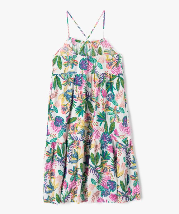 Robe fille à fines bretelles et motifs fleuris vue3 - GEMO 4G FILLE - GEMO