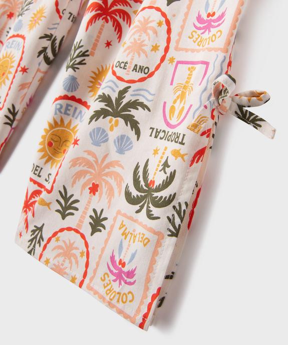 Pantalon fluide imprimé fille vue3 - GEMO 4G FILLE - GEMO