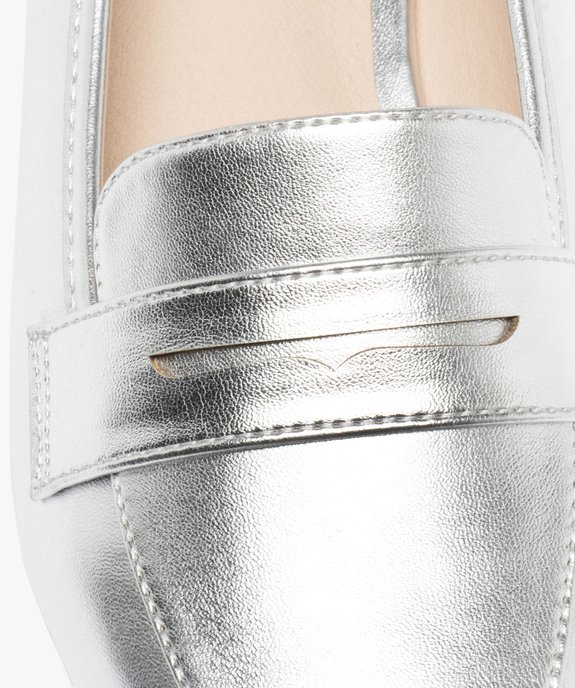 Mocassins femme unis effet métallisé Penny Loafer vue7 - GEMO 4G FEMME - GEMO