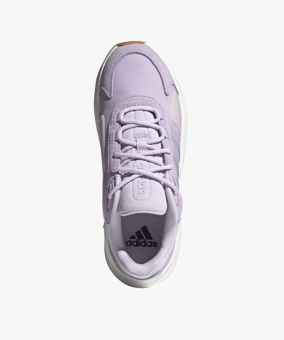 Baskets femme unies running avec dessus en cuir suédé et en mesh à semelle épaisse - Adidas vue6 - ADIDAS - GEMO
