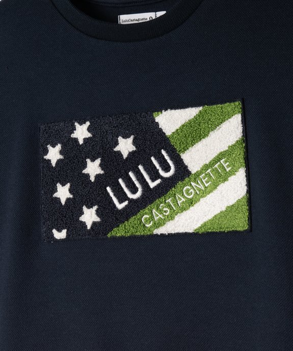 Sweat en molleton piqué imprimé garçon - LuluCastagnette vue3 - LULUCASTAGNETTE - GEMO