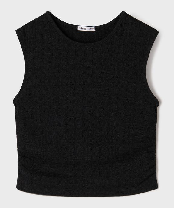 Tee-shirt sans manches texturé et cintré fille vue1 - GEMO (JUNIOR) - GEMO