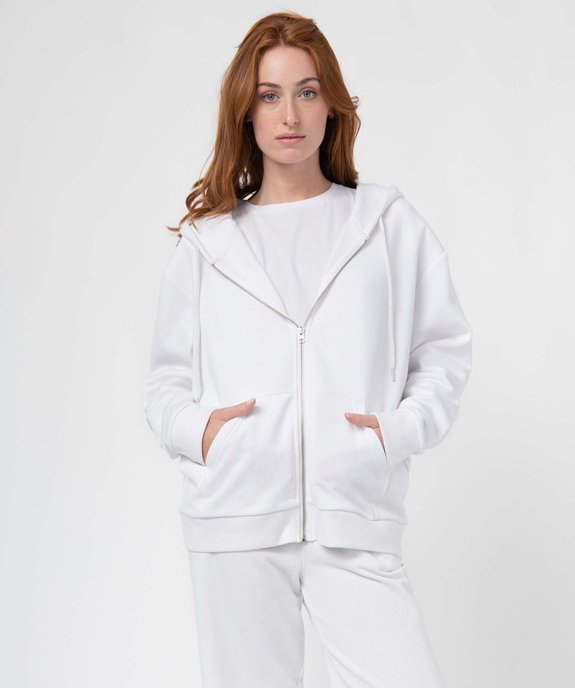 Sweat femme zippé à capuche coupe oversize vue1 - GEMO(FEMME PAP) - GEMO