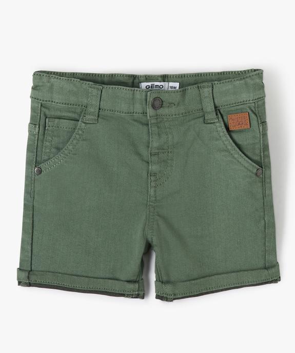 Short bébé garçon en toile colorée extensible vue1 - GEMO(BEBE DEBT) - GEMO