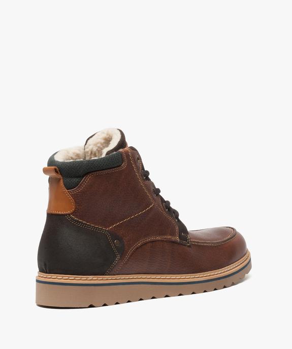 Boots homme semelle crantée et doublure chaude vue4 - GEMO (CASUAL) - GEMO