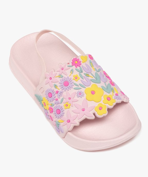 Sandales de piscine motifs fleurs avec élastique au talon fille vue5 - GEMO (PLAGE) - GEMO