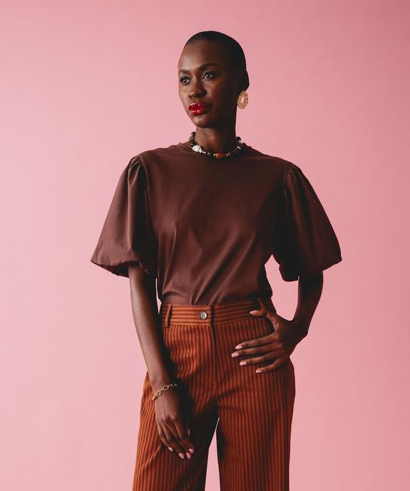 Tee-shirt à manches bouffantes femme vue1 - GEMO(FEMME PAP) - GEMO