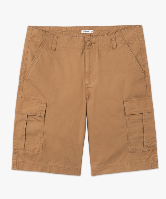 Bermuda cargo en toile homme vue8 - GEMO 4G HOMME - GEMO