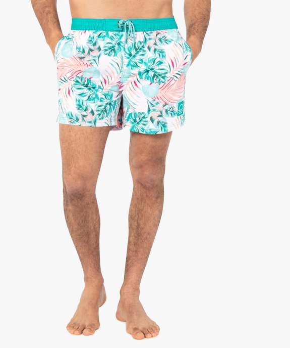 Short de bain homme à motifs exotiques vue1 - GEMO (PLAGE) - GEMO