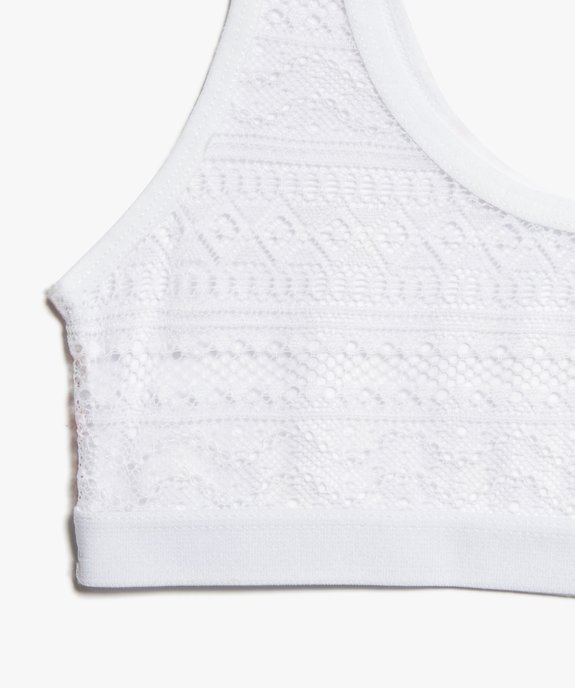 Brassière fille avec dos en dentelle vue2 - GEMO 4G FILLE - GEMO