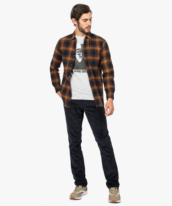 Pantalon homme droit en velours côtelé vue5 - GEMO (HOMME) - GEMO