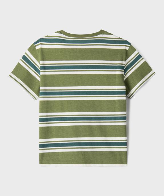 Tee-shirt manches courtes à rayures garçon vue3 - GEMO 4G GARCON - GEMO