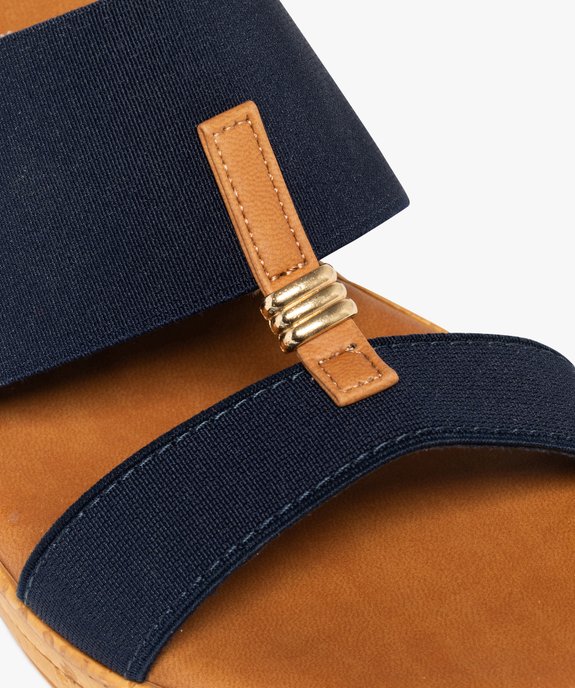 Mules femme à talon compensé et brides élastiques avec détail fantaisie vue6 - VALENTINA BALDA - GEMO