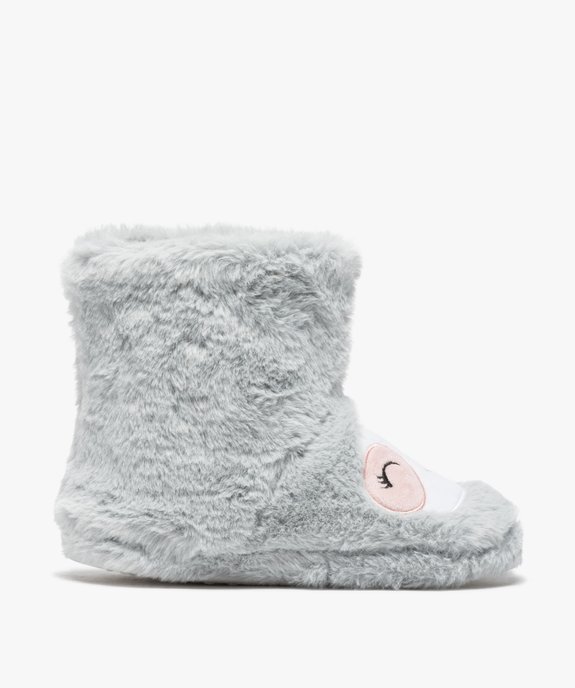 Chaussons fille boots brodés bébé phoque vue2 - GEMO 4G FILLE - GEMO