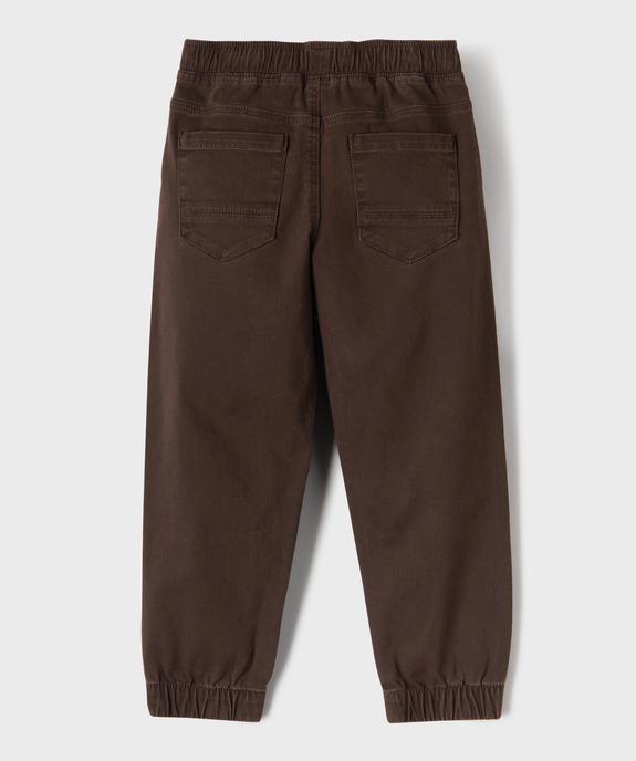 Pantalon jogger avec taille élastique ajustable garçon vue3 - GEMO (ENFANT) - GEMO