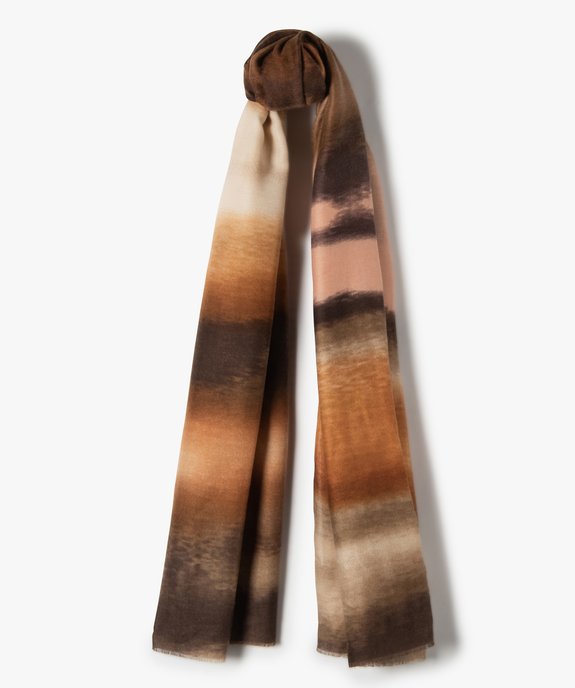 Foulard femme multicolore avec finitions fines franges vue1 - GEMO (ACCESS) - GEMO