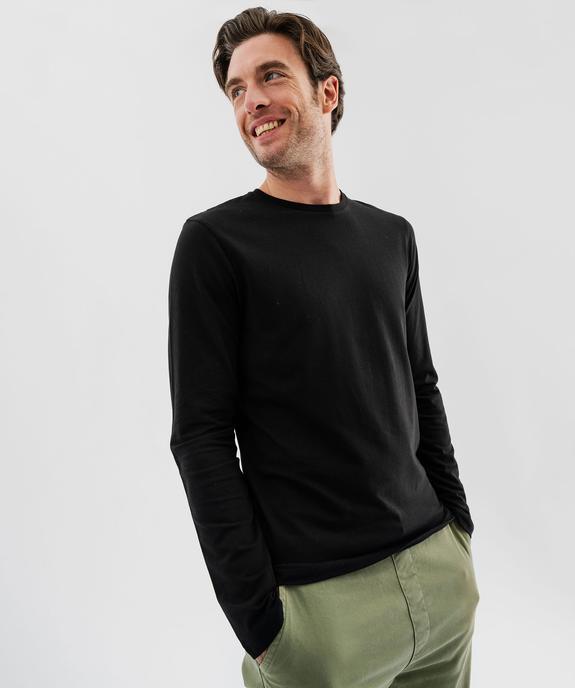 Tee-shirt à manches longues et col rond homme vue4 - GEMO 4G HOMME - GEMO