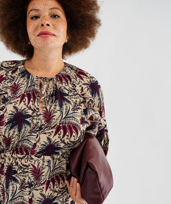 Robe fluide imprimée avec volants femme grande taille vue1 - GEMO (G TAILLE) - GEMO