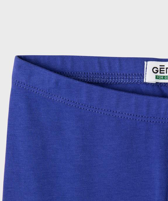 Legging court cycliste uni fille vue5 - GEMO 4G FILLE - GEMO