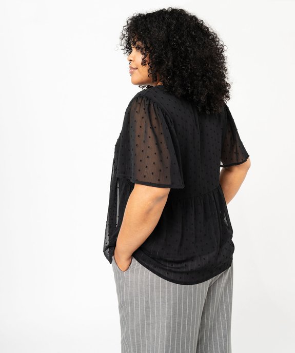 Blouse manches courtes en voile plumetis femme grande taille vue3 - GEMO (G TAILLE) - GEMO