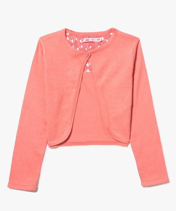 Gilet forme boléro avec dos en dentelle vue1 - GEMO (ENFANT) - GEMO