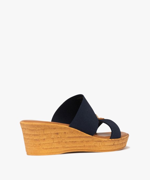Mules femme à talon compensé et brides élastiques avec détail fantaisie vue4 - VALENTINA BALDA - GEMO
