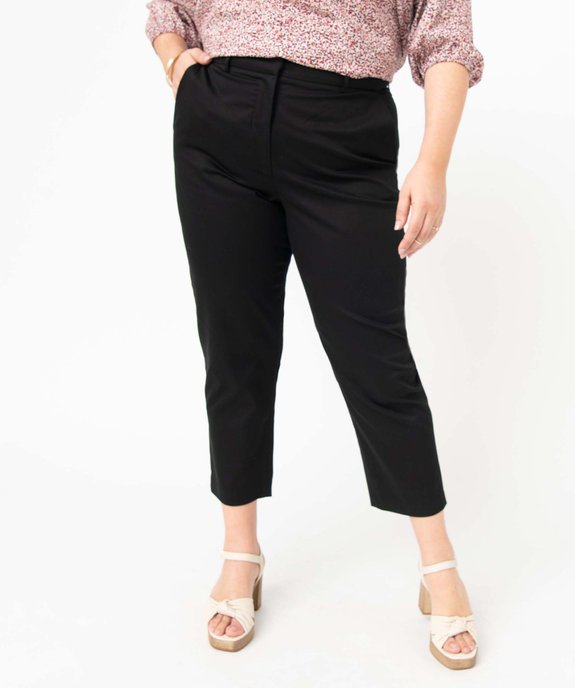 Pantalon femme grande taille 7/8 en maille stretch vue1 - GEMO (G TAILLE) - GEMO
