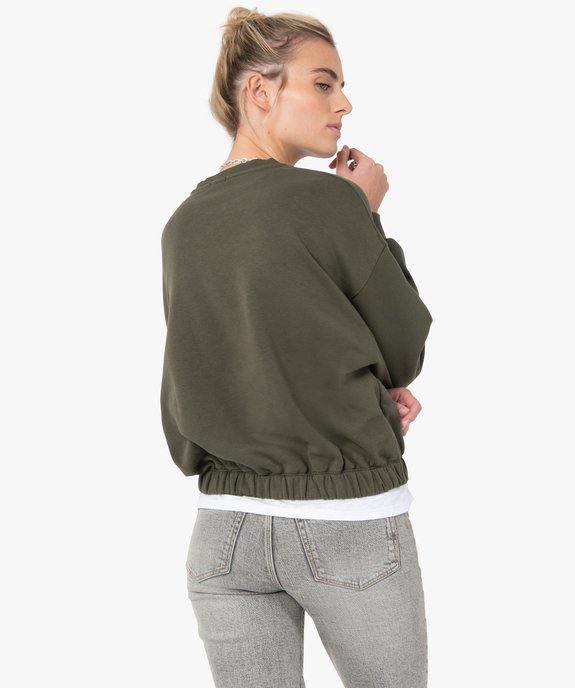 Sweat femme court avec inscription XXL vue3 - GEMO(FEMME PAP) - GEMO