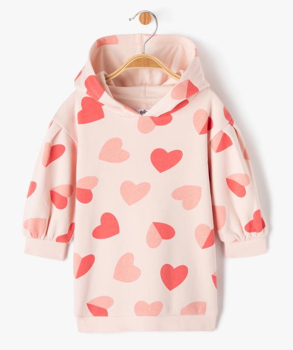 Robe sweat en maille douillette imprimée bébé fille  vue1 - GEMO 4G BEBE - GEMO