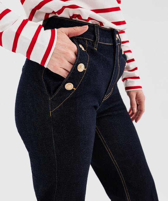 Jean Flare en denim extensible à effet pont femme - LuluCastagnette vue2 - LULU CASTAGNETTE GEMO FOR GOOD - GEMO