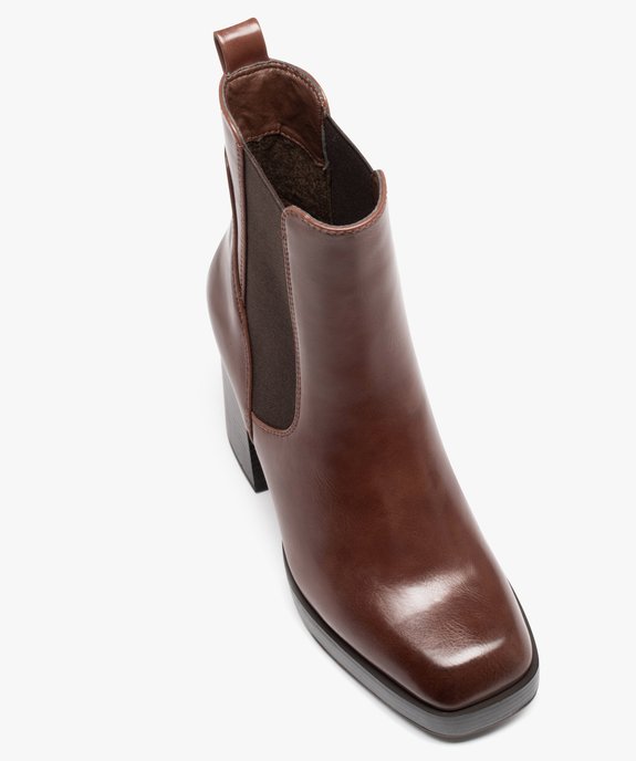 Boots femme unies à talon haut avec bout carré vue5 - GEMO(URBAIN) - GEMO