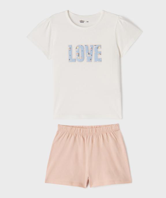 Pyjashort en jersey de coton fille vue1 - GEMO 4G FILLE - GEMO