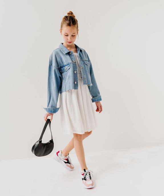 Veste en jean loose et raccourcie fille vue5 - GEMO 4G FILLE - GEMO