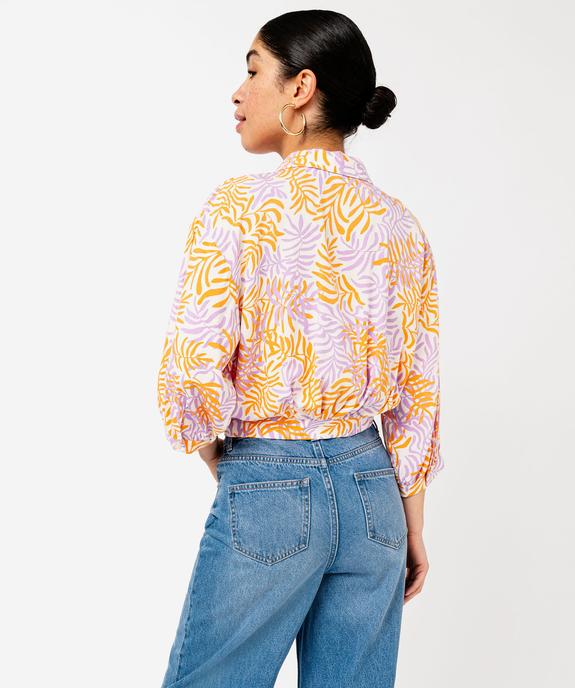 Chemise manches 3/4 fluide à nouer femme vue3 - GEMO(FEMME PAP) - GEMO